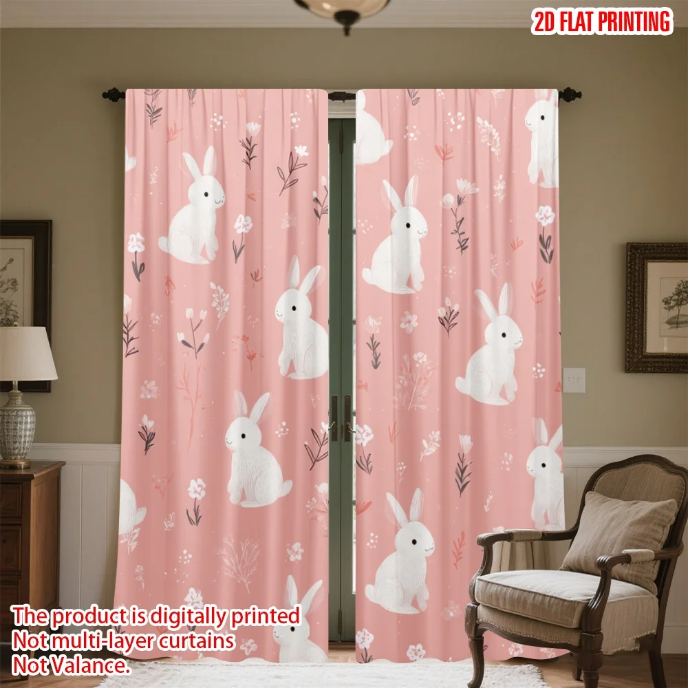 2D flat printing 2pcs Curtain Easter White Bunnies Digital Printed Polyester Drapes Party Decorations Use for Holiday Party
2D flat printing 2pcs Curtain Easter White Bunnies Digital Printed Polyester Drapes Party Decorations Use for Holiday Party
