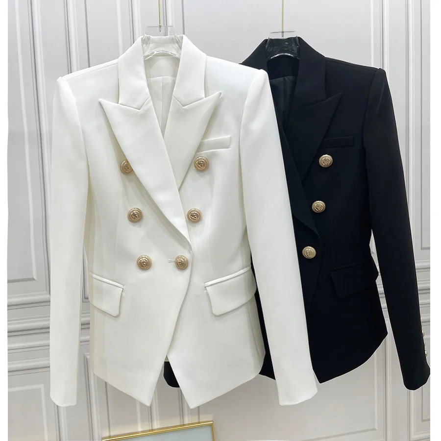 Hebden Style Slim Fit Double Breasted Waist Cinched Black White Business Suit Jacket Women's Fashion Autumn 2026 New Arrival
Hebden Style Slim Fit Double Breasted Waist Cinched Black White Business Suit Jacket Women's Fashion Autumn 2026 New Arrival