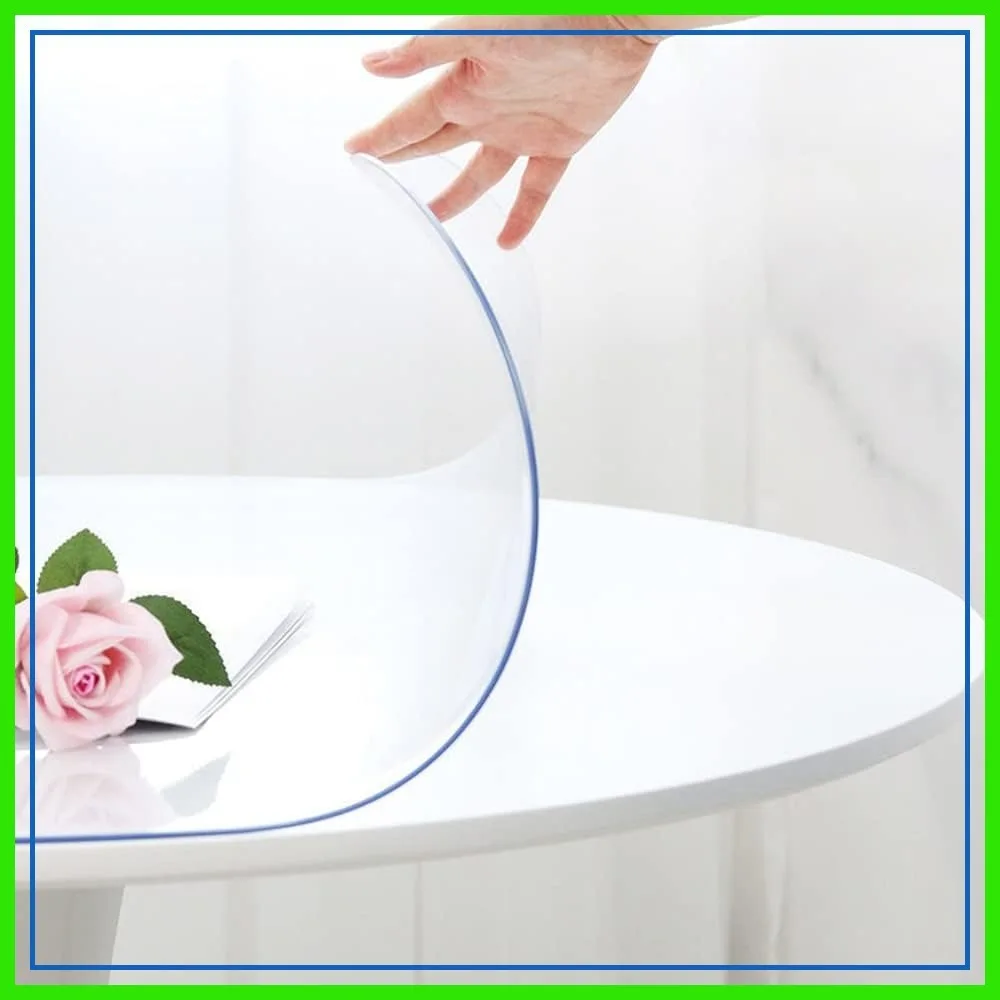 60 Inch Round Clear Plastic Table Protector - Waterproof & Wipeable PVC Tablecloth for Dining Room, Kitchen, Office Desk
60 Inch Round Clear Plastic Table Protector - Waterproof & Wipeable PVC Tablecloth for Dining Room, Kitchen, Office Desk