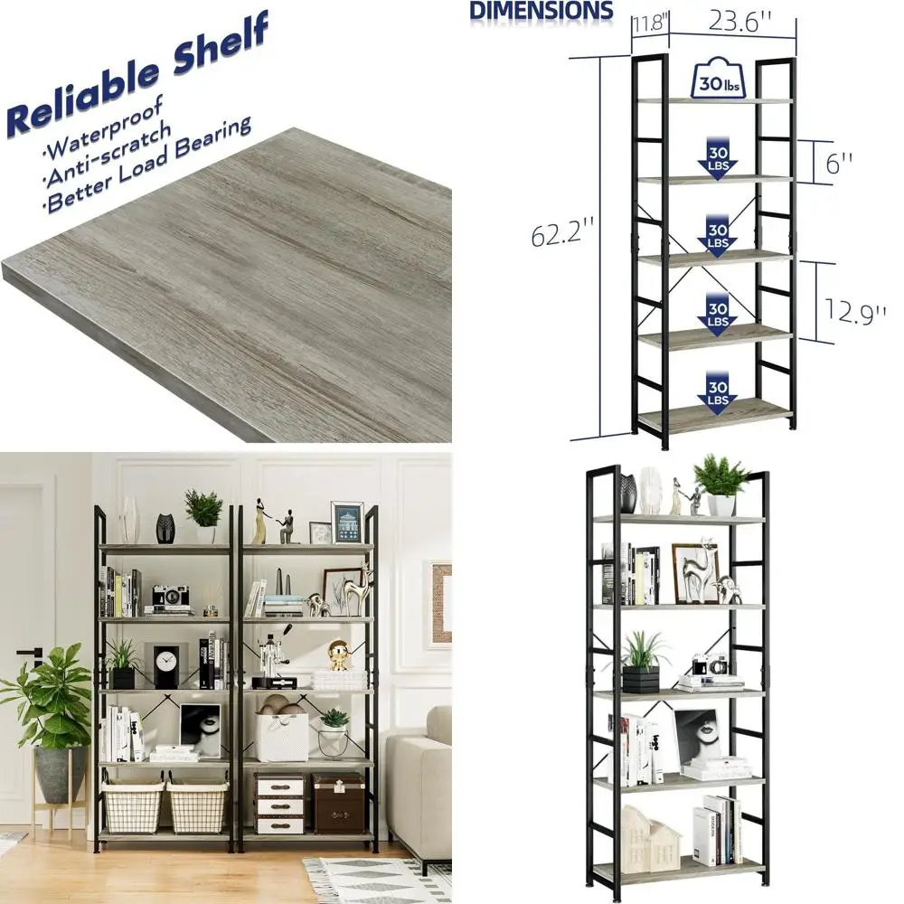 Высокий книжный шкаф на 5 полок, современный органайзер для хранения, серый, подходит для спальни, гостиной, домашнего офиса
Высокий книжный шкаф на 5 полок, современный органайзер для хранения, серый, подходит для спальни, гостиной, домашнего офиса