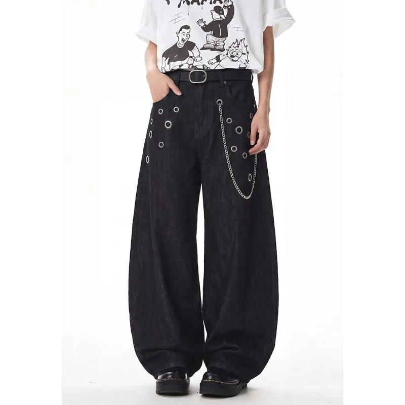 Men's Jeans Man Pants Loose Fit Metal Punk Chain Knife Straight Leg Denim Streetwear Vintage Hip Hop Trouser
Men's Jeans Man Pants Loose Fit Metal Punk Chain Knife Straight Leg Denim Streetwear Vintage Hip Hop Trouser