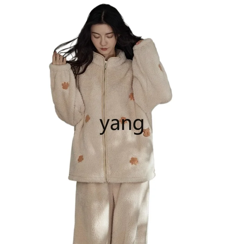 yjq coral fleece pajamas women's autumn and winter fleece loungewear can be worn outside, thickened winter suit
yjq coral fleece pajamas women's autumn and winter fleece loungewear can be worn outside, thickened winter suit