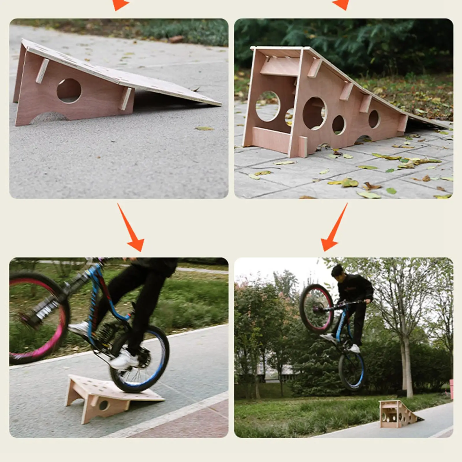 Multifunctional Mountain Bike Jump Ramp Sturdy Structure Lightweight Detachable Wood Ramp for Bike Stunt Practice
Multifunctional Mountain Bike Jump Ramp Sturdy Structure Lightweight Detachable Wood Ramp for Bike Stunt Practice
