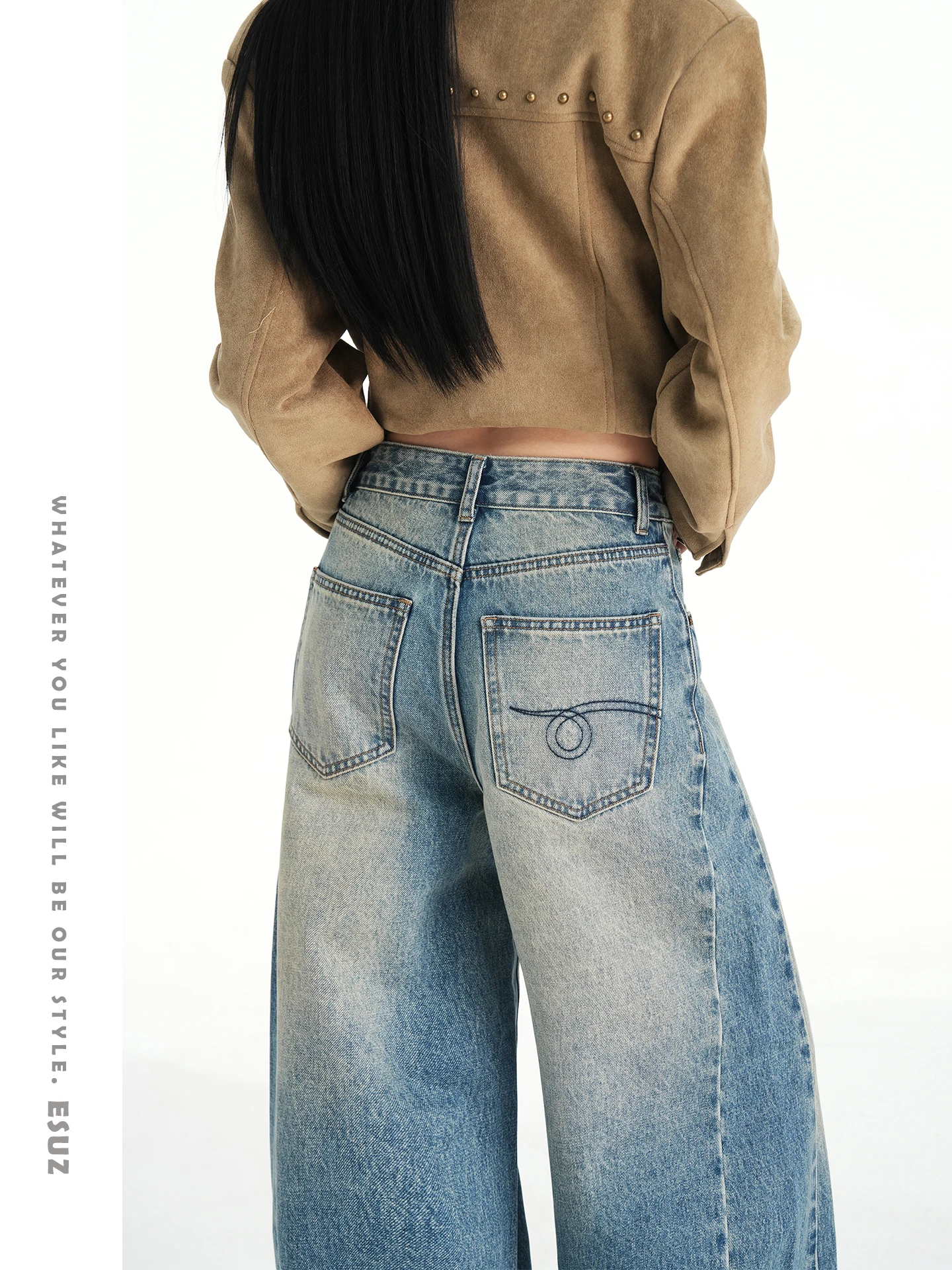 Off Vintage Blue American Wide Leg Denim Jeans Women's Early Spring Embroidery Design High Waist Loose Fit Casual Cotton
Off Vintage Blue American Wide Leg Denim Jeans Women's Early Spring Embroidery Design High Waist Loose Fit Casual Cotton
