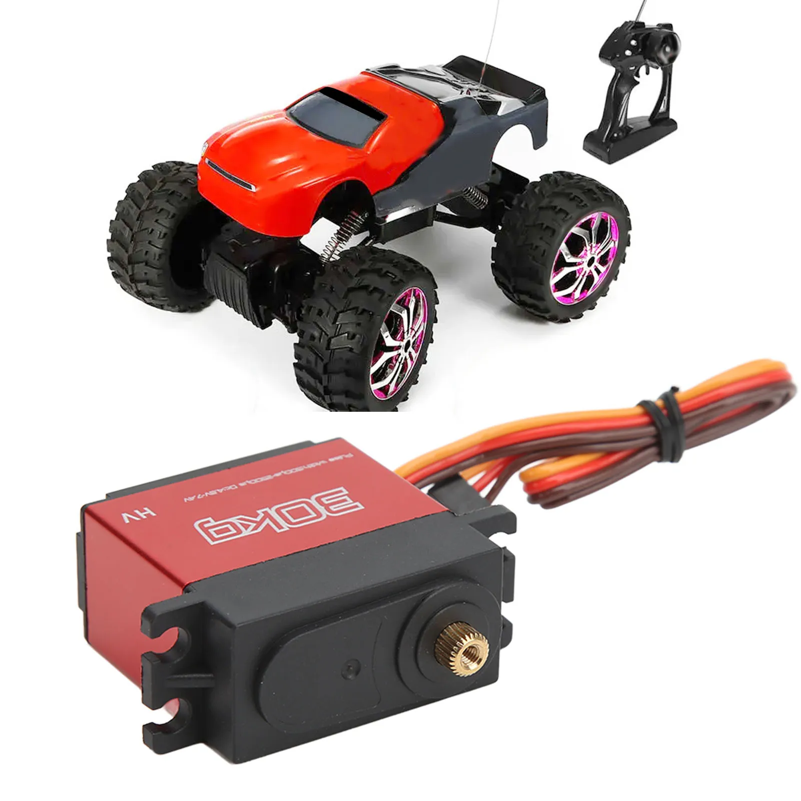 Waterproof RC Servo with 25T Metal Servo Arm 30KG Aluminium Alloy Quick Response Anti Interference RC Steering Engine
Waterproof RC Servo with 25T Metal Servo Arm 30KG Aluminium Alloy Quick Response Anti Interference RC Steering Engine