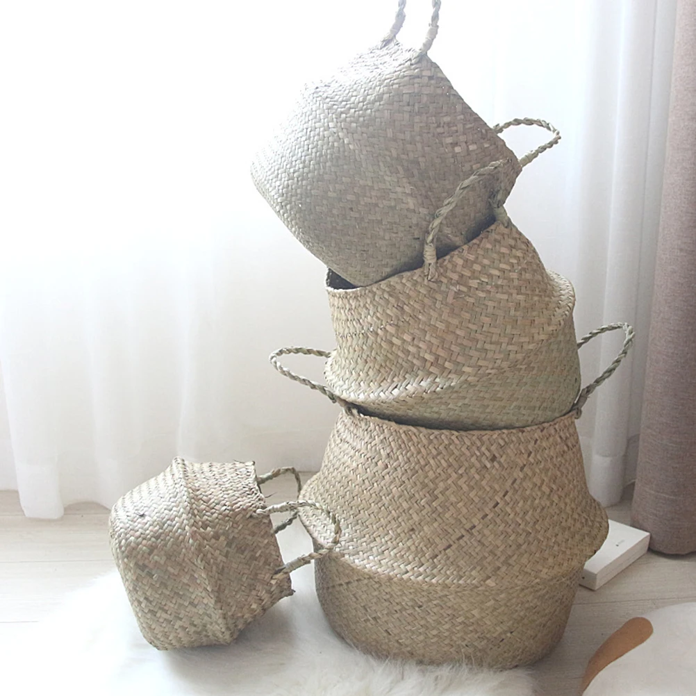 Nordic Style Handmade Seaweed Rattan Storage Baskets Foldable Lightweight Wicker Flower Baskets For Home Garden Balcony
Nordic Style Handmade Seaweed Rattan Storage Baskets Foldable Lightweight Wicker Flower Baskets For Home Garden Balcony