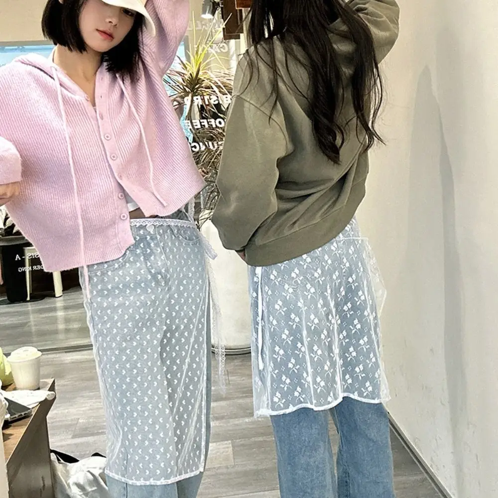 Lace Open Skirt Summer See Through Layered Vintage Cute High Waist Kawaii Clothing Flower Apron Wrap Skirt Mid-length
Lace Open Skirt Summer See Through Layered Vintage Cute High Waist Kawaii Clothing Flower Apron Wrap Skirt Mid-length