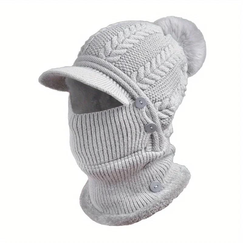 Women Knit Hat Ear Flaps Neck Warmer Integrated Design European Style Winter Warm Cap Outdoor Daily Casual 
Women Knit Hat Ear Flaps Neck Warmer Integrated Design European Style Winter Warm Cap Outdoor Daily Casual