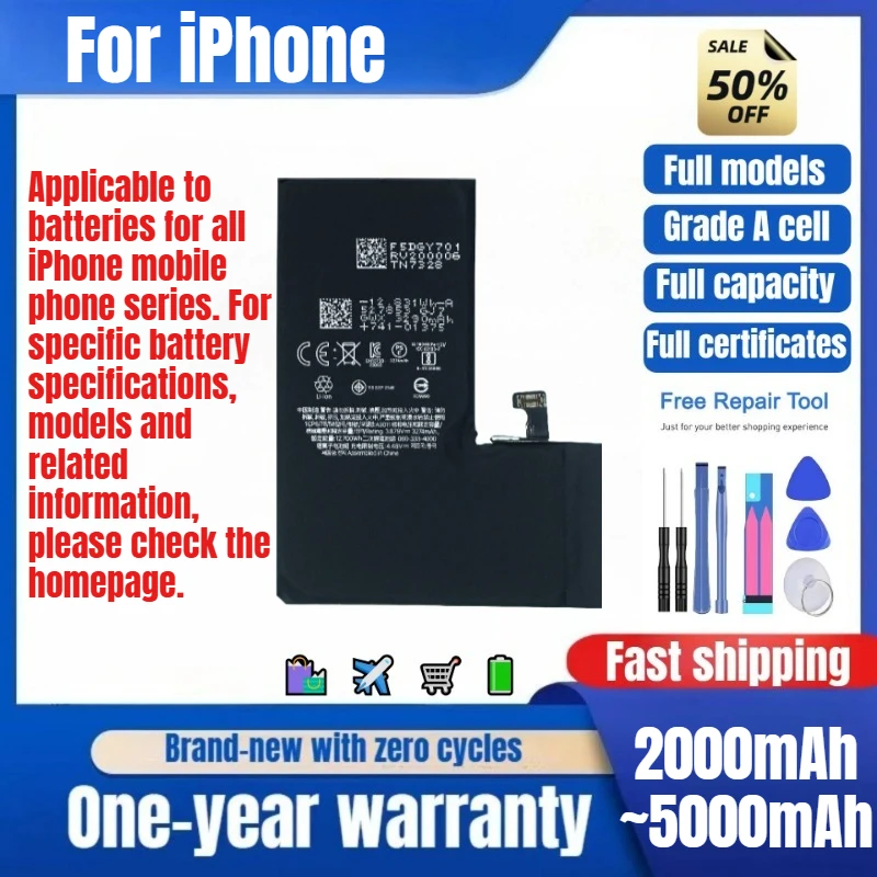 Battery for IPhone X/XS/XSM/XR/11/11Pro/11PM/12/12mini/12Pro/12PM/13/13mini/13Pro/13PM/14/14P/14PM/15/15P/15PM/16/16P/16Pro/16PM
Battery for IPhone X/XS/XSM/XR/11/11Pro/11PM/12/12mini/12Pro/12PM/13/13mini/13Pro/13PM/14/14P/14PM/15/15P/15PM/16/16P/16Pro/16PM