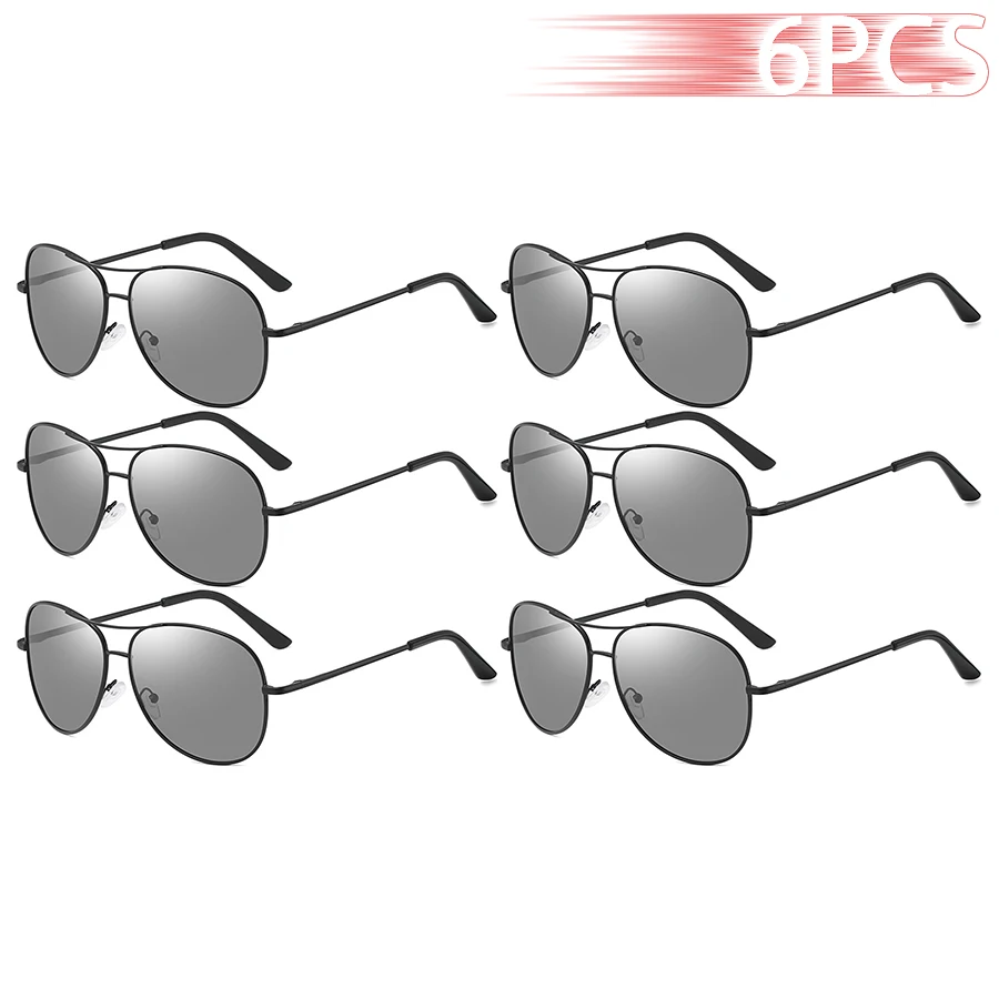 6 PCS Luxury Photochromic Pilot Polarized Sunglasses Men Women Chameleon Sun Glasses Change Color Day And Night UV400 Eyewear
6 PCS Luxury Photochromic Pilot Polarized Sunglasses Men Women Chameleon Sun Glasses Change Color Day And Night UV400 Eyewear