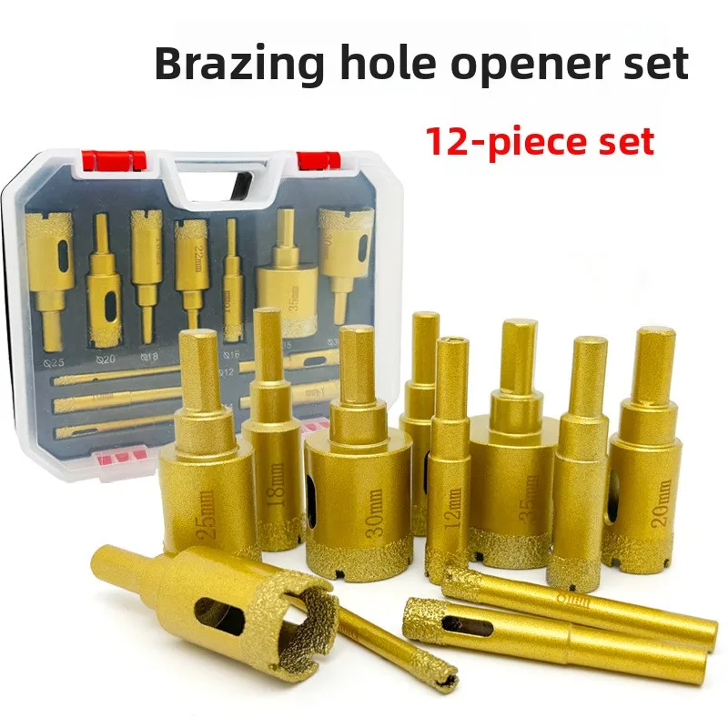 Набор паяных алмазных отверстий для сверления стеклянной плитки, мрамора и керамического отверстия и расширительного сверла.
Набор паяных алмазных отверстий для сверления стеклянной плитки, мрамора и керамического отверстия и расширительного сверла.