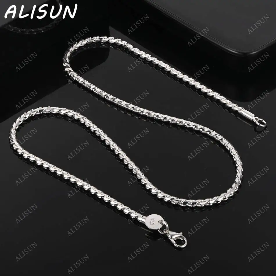 ALISUN 925 Sterling Silver 50cm 4mm Bone Chain Necklace For Women Men Creativity Gifts Street All-match And Daily Wear
ALISUN 925 Sterling Silver 50cm 4mm Bone Chain Necklace For Women Men Creativity Gifts Street All-match And Daily Wear