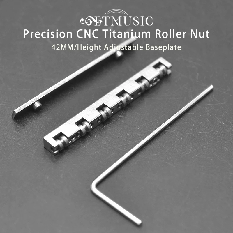 Precision CNC Machined Nut Titanium Roller for Electric Guitar with Height Adjustable Baseplate Natural Colour 42MM
Precision CNC Machined Nut Titanium Roller for Electric Guitar with Height Adjustable Baseplate Natural Colour 42MM