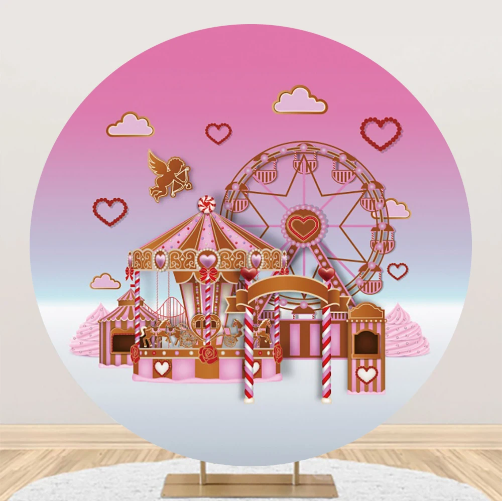 Laeacco Pink Circus Baby Shower Round Background Ferris Wheel Love Hearts Girl Princess Birthday Customized Photography Backdrop
Laeacco Pink Circus Baby Shower Round Background Ferris Wheel Love Hearts Girl Princess Birthday Customized Photography Backdrop