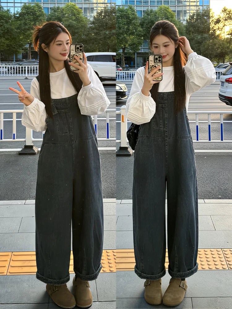 Spring 2026 White Korean Style Denim Overalls Set Women's Fashion Comfortable Long Sleeve Shirt And High Waist Jeans Combo
Spring 2026 White Korean Style Denim Overalls Set Women's Fashion Comfortable Long Sleeve Shirt And High Waist Jeans Combo