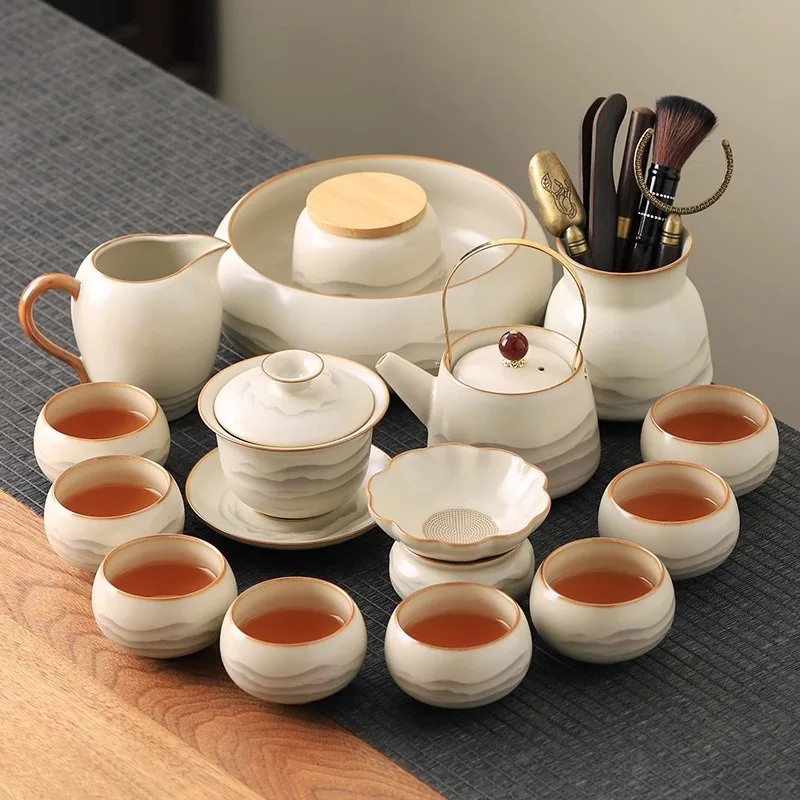 Чайный сервиз Ru Kiln Kung Fu, новинка 2025 года, домашний китайский офис, крышка для приема, чаша, чайник, набор чашек
Чайный сервиз Ru Kiln Kung Fu, новинка 2025 года, домашний китайский офис, крышка для приема, чаша, чайник, набор чашек