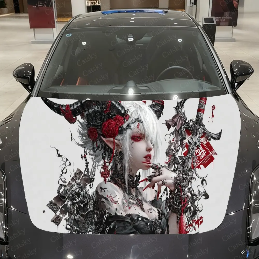 Dark Rose Demon Girl Car Vinyl Wrap, PVC Waterproof Car Hood Sticker, Self-Adhesive Scratch-Resistant Stickers
Dark Rose Demon Girl Car Vinyl Wrap, PVC Waterproof Car Hood Sticker, Self-Adhesive Scratch-Resistant Stickers