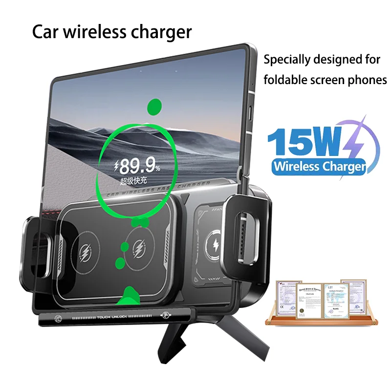 90° Rotation Universal 15W Car Phone Wireless Charger Holder Stand for Samsung Galaxy Fold 6 5 4 3 Z Flip S25 S24 iPhone 16 15
90° Rotation Universal 15W Car Phone Wireless Charger Holder Stand for Samsung Galaxy Fold 6 5 4 3 Z Flip S25 S24 iPhone 16 15