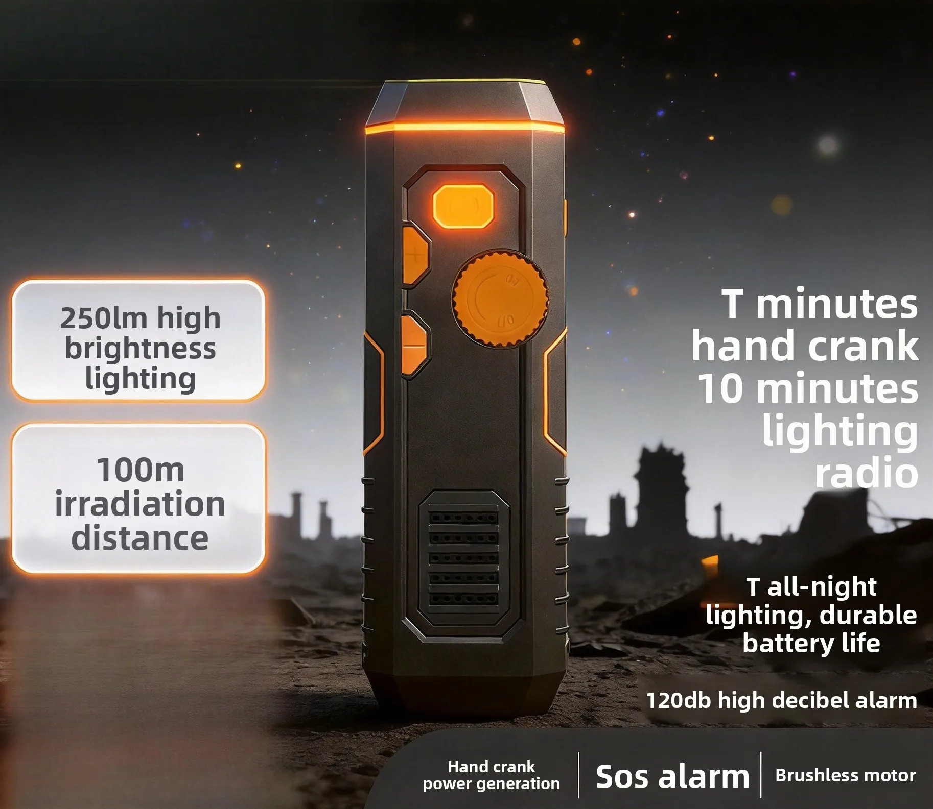 Multifunctional flashlight hand crank rechargeable outdoor emergency lighting flashlight radio
Multifunctional flashlight hand crank rechargeable outdoor emergency lighting flashlight radio