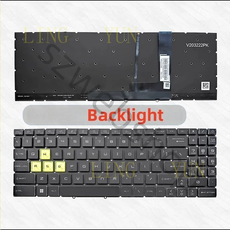 Z New For MSI Crosshair 15-B12U MS-1583 with Backlit Laptop US English Keyboard
Z New For MSI Crosshair 15-B12U MS-1583 with Backlit Laptop US English Keyboard