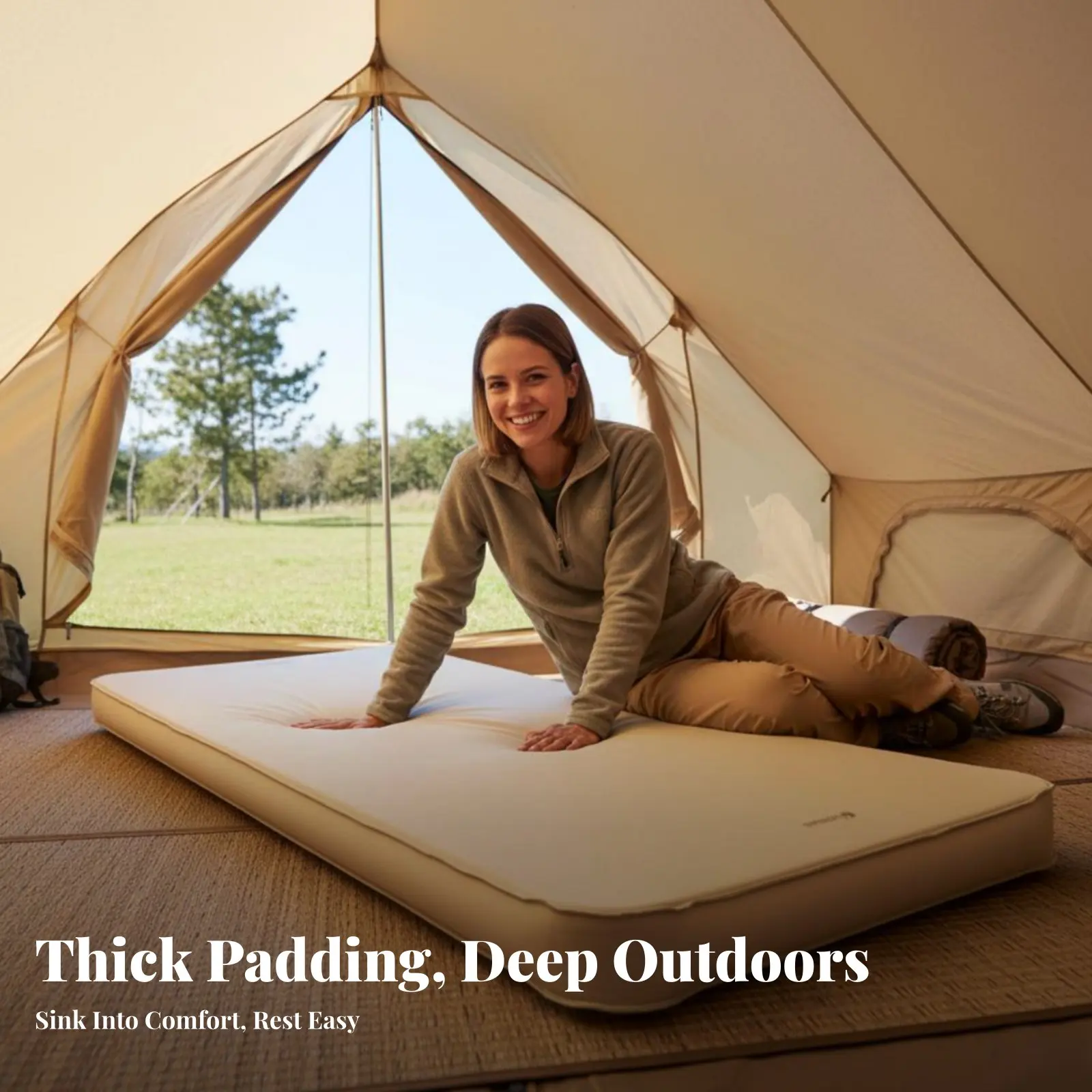 Automatic Inflatable Cheese Pad Camping Mattress, Thick, Moisture-Resistant Outdoor Sleeping Bed, Portable
Automatic Inflatable Cheese Pad Camping Mattress, Thick, Moisture-Resistant Outdoor Sleeping Bed, Portable