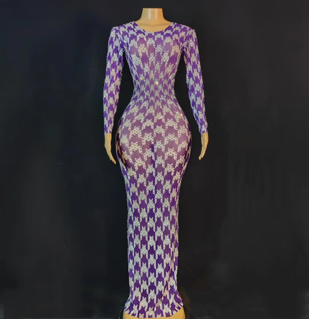 Sexy Rhinestone Long Dress Women's Bodycon Clothing Elegant Evening Dress Ladies Cocktail party Evening Gown Photograph Wear
Sexy Rhinestone Long Dress Women's Bodycon Clothing Elegant Evening Dress Ladies Cocktail party Evening Gown Photograph Wear