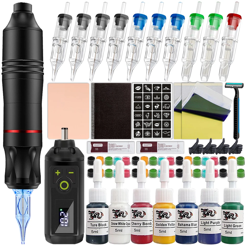 Wireless Tattoo Machine Pen Kit Cartridge Tattoo Machine Pen Set With Wireless Power Supply For Beginners and Artists Body Arts
Wireless Tattoo Machine Pen Kit Cartridge Tattoo Machine Pen Set With Wireless Power Supply For Beginners and Artists Body Arts