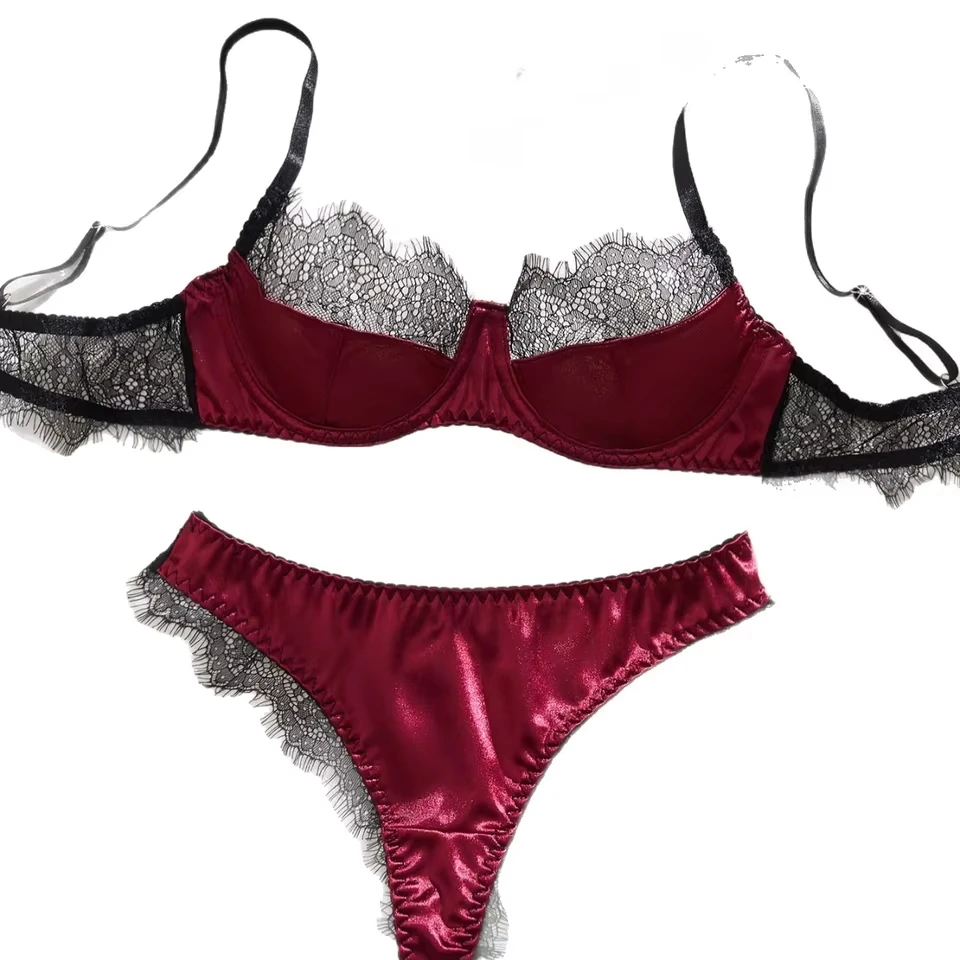 Westerns Ultra Thin Wine Red Lace Patchwork Sexy Bra Lingerie Sets Erotic Exotic Suits For Women Lady Sexy Lingerie Set Set
Westerns Ultra Thin Wine Red Lace Patchwork Sexy Bra Lingerie Sets Erotic Exotic Suits For Women Lady Sexy Lingerie Set Set