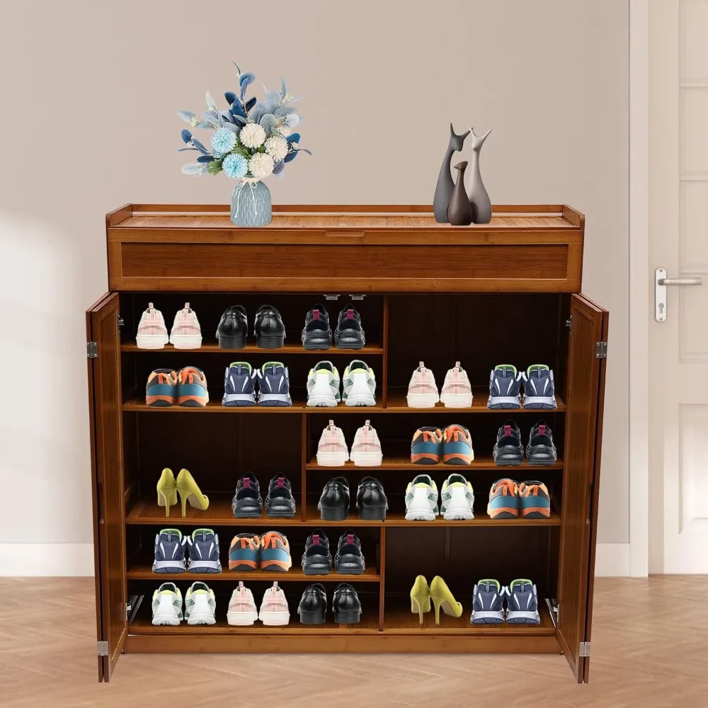 7 Tier Large Shoe Cabinet with Doors & Tall Compartment, Shoe Rack Storage Organizer for Heels Boots Shoes Rack for 28-33 Pairs
7 Tier Large Shoe Cabinet with Doors & Tall Compartment, Shoe Rack Storage Organizer for Heels Boots Shoes Rack for 28-33 Pairs