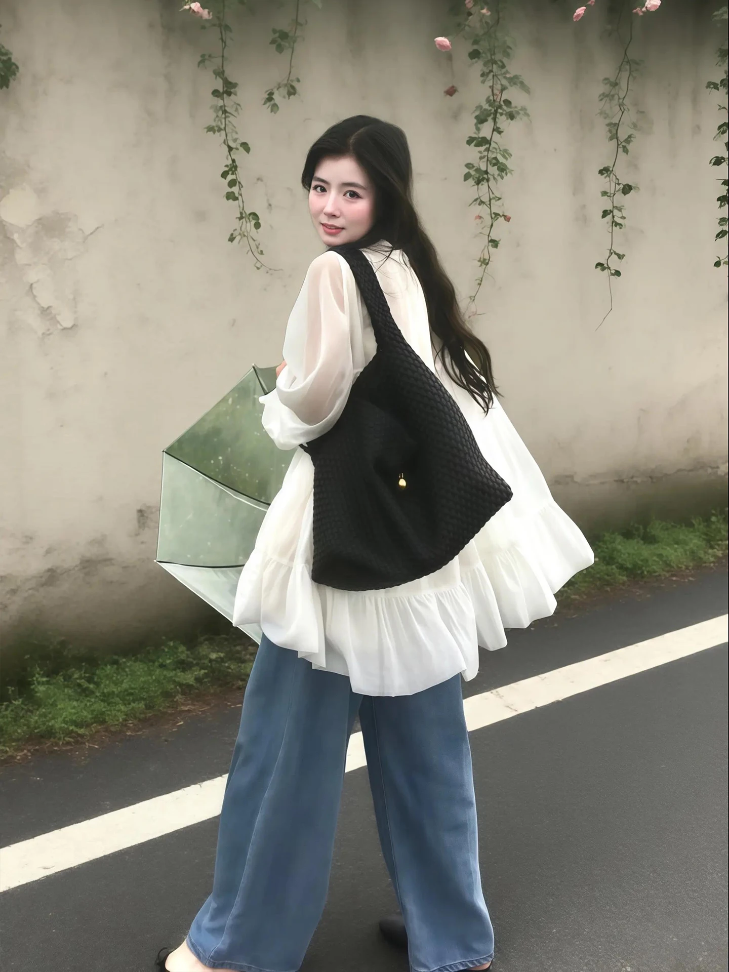 Spring Faion plus Size Women's Loose Fit Two-Piece Set with Chiffon Top And Denim Pants Comfortable Lazy Sle Casual Wear
Spring Faion plus Size Women's Loose Fit Two-Piece Set with Chiffon Top And Denim Pants Comfortable Lazy Sle Casual Wear
