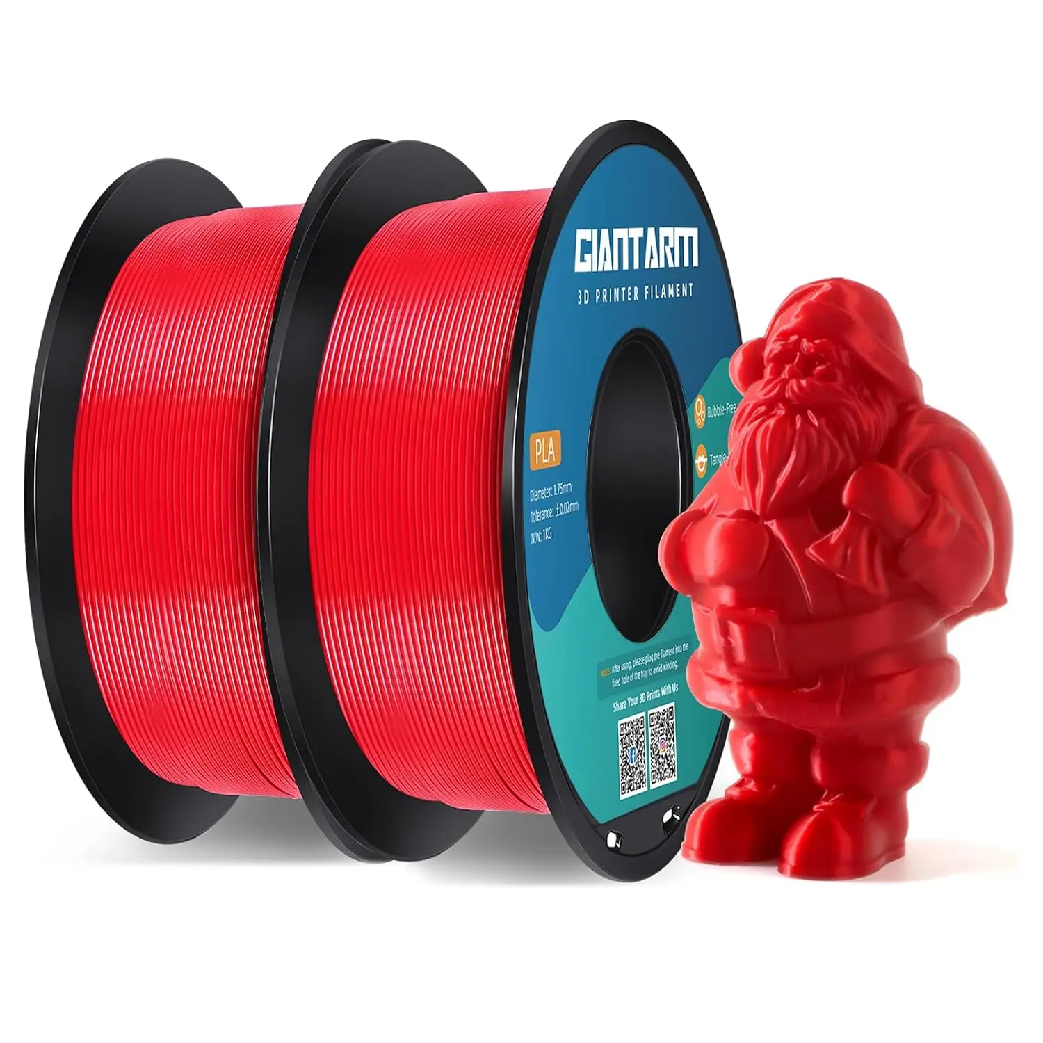 3D Printer Filament PLA 1.75mm, 2-Pack Red 1kg Spool, Dimensional Accuracy +/-0.03mm, Clog-Free for Smooth Printing
3D Printer Filament PLA 1.75mm, 2-Pack Red 1kg Spool, Dimensional Accuracy +/-0.03mm, Clog-Free for Smooth Printing