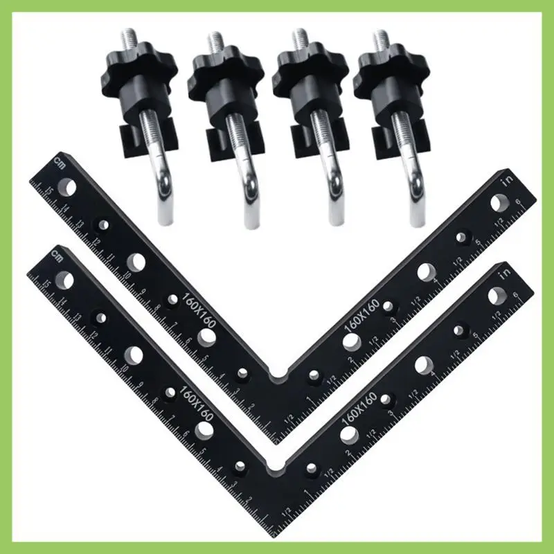 Woodworking Adjustable Corner Clamping Ruler Aluminium Right Angle Clamp L-Shaped Auxiliary Fixture Positioner Clip-6PC Durable
Woodworking Adjustable Corner Clamping Ruler Aluminium Right Angle Clamp L-Shaped Auxiliary Fixture Positioner Clip-6PC Durable