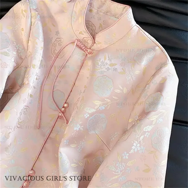 Women Long Sleeve Shirt Coat Traditional Chinese Tang Style Tops Jacket Retro Brocade Jacquard Qipao Blouse Hanfu Trendy Outwear
Women Long Sleeve Shirt Coat Traditional Chinese Tang Style Tops Jacket Retro Brocade Jacquard Qipao Blouse Hanfu Trendy Outwear