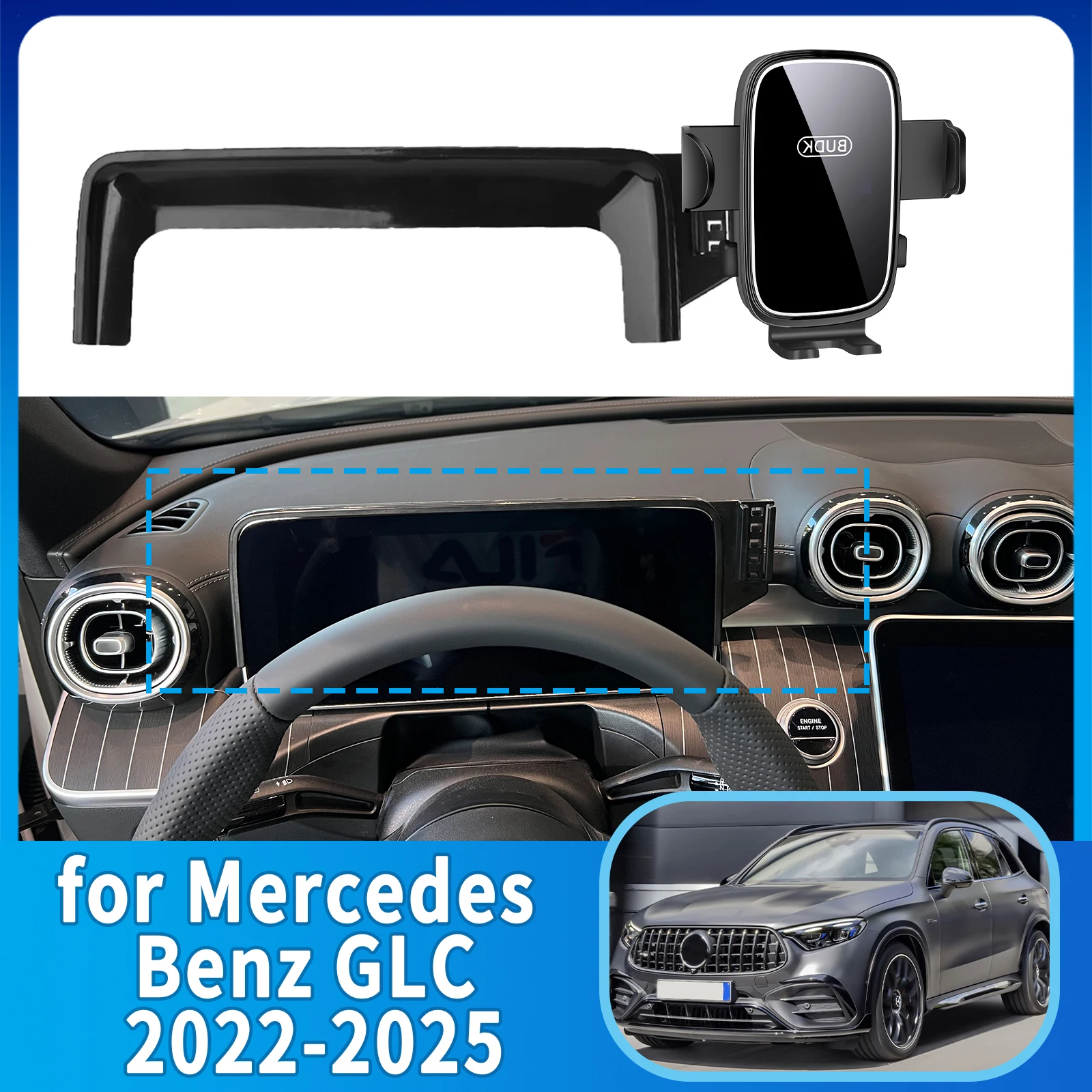 Подходит для Mercedes Benz GLC 2021-2024 Coupe Sport, индивидуальный держатель для телефона, крепление на приборную панель, основание экрана, без дрели, автомобиль   аксессуары 
Подходит для Mercedes Benz GLC 2021-2024 Coupe Sport, индивидуальный держатель для телефона, крепление на приборную панель, основание экрана, без дрели, автомобиль   аксессуары
