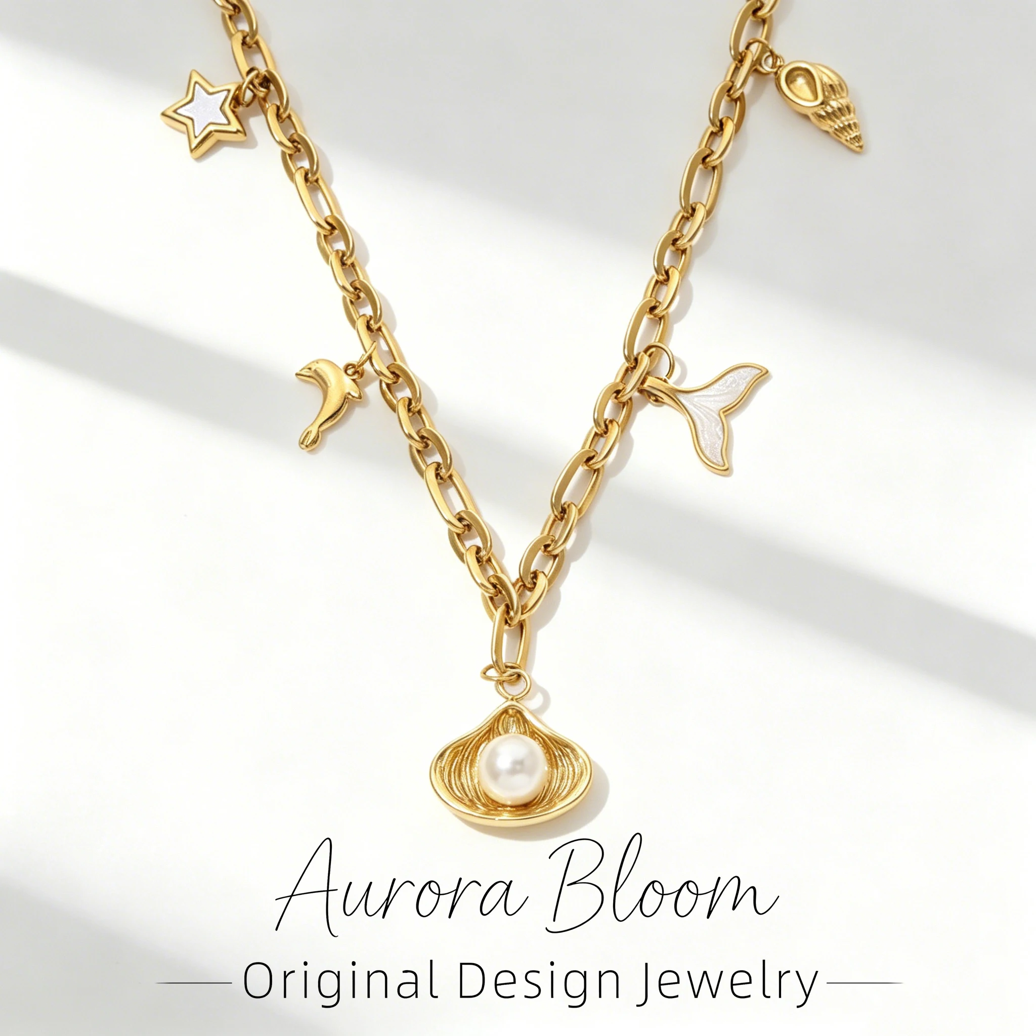 AURORA Elegant Shell Pearl Pendant Necklaces For Women's Stainless Steel Jewelry Ocean Style Charm Choker Necklace Decoration
AURORA Elegant Shell Pearl Pendant Necklaces For Women's Stainless Steel Jewelry Ocean Style Charm Choker Necklace Decoration
