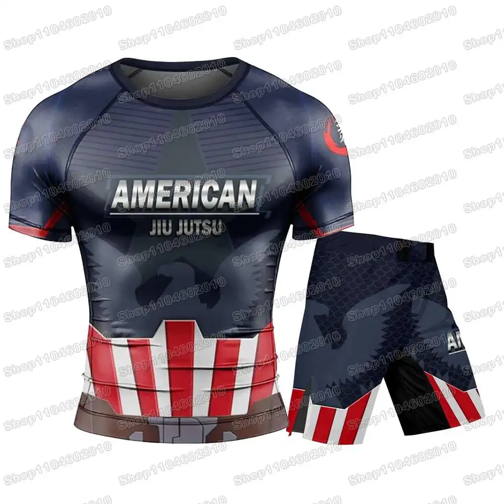 WWF Captain American Rash Guards Surfing Jersey Beach Shirts Swimwear Diving Gym Shorts MMA BJJ Men Jiu Jitsu Fitness Sets
WWF Captain American Rash Guards Surfing Jersey Beach Shirts Swimwear Diving Gym Shorts MMA BJJ Men Jiu Jitsu Fitness Sets