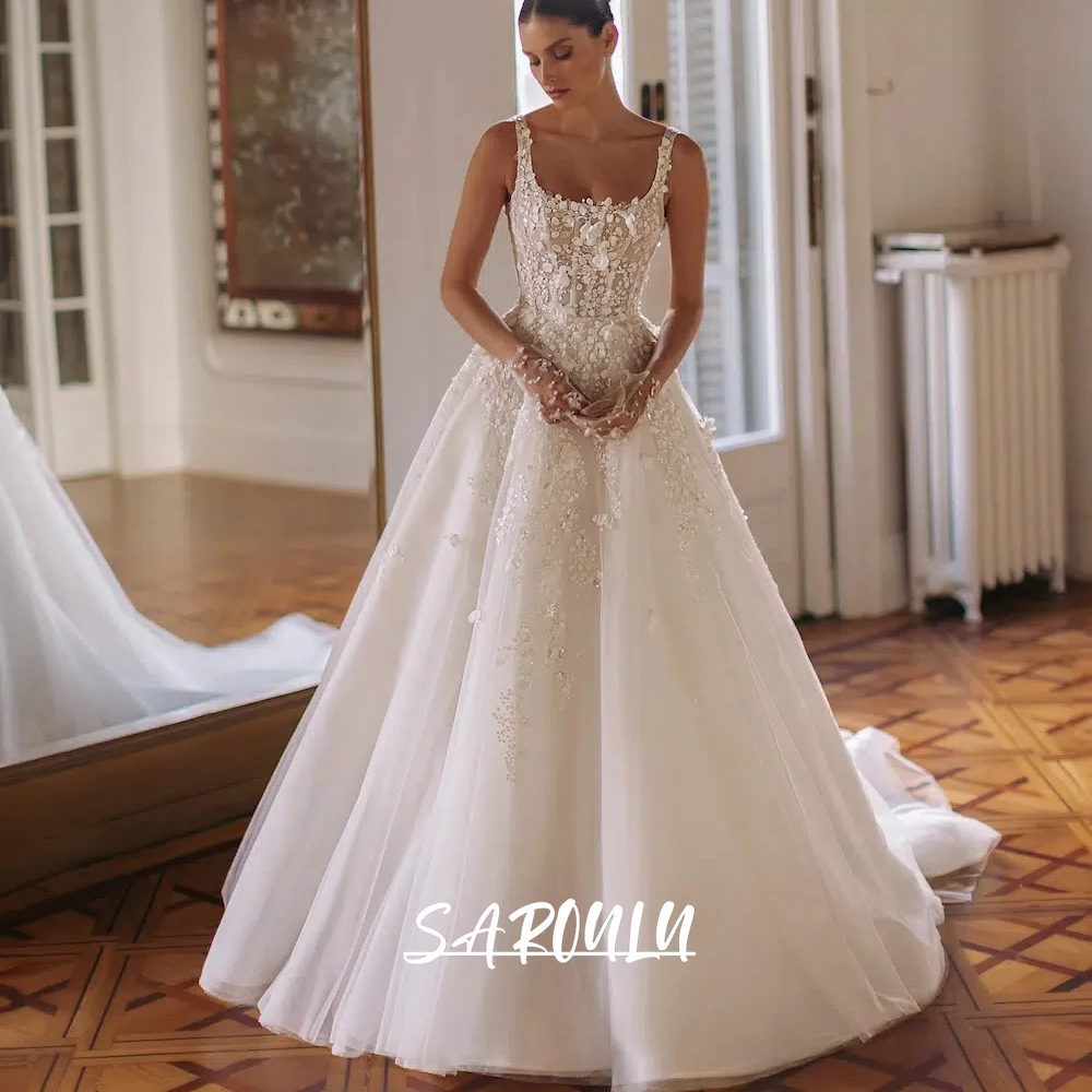 Elegant 3D Flower Wedding Dress for Women 2025 Square Neck A Line Tulle Bride Dresses Gorgeous Customized Long Bridal Gown
Elegant 3D Flower Wedding Dress for Women 2025 Square Neck A Line Tulle Bride Dresses Gorgeous Customized Long Bridal Gown
