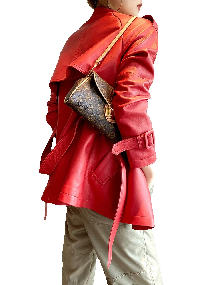 Seasonal New Genuine Leather Jacket, Sheepskin Jacket, Women's Long Windbreaker Jacket, Lace Up Casual
Seasonal New Genuine Leather Jacket, Sheepskin Jacket, Women's Long Windbreaker Jacket, Lace Up Casual
