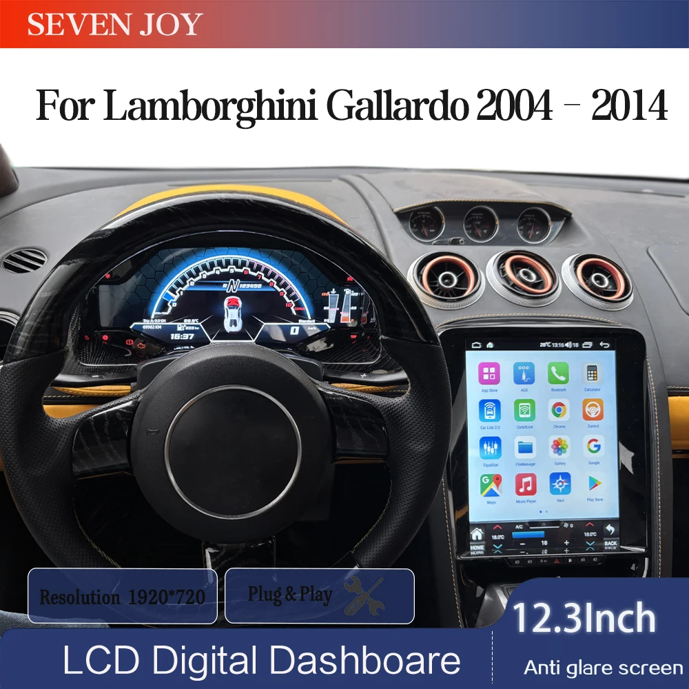 Carplay Android Auto + Digital dashboard For Lamborghini Gallardo 2004~2014 Speedometer,Dashboard,Cockpit Virtual Instrument
Carplay Android Auto + Digital dashboard For Lamborghini Gallardo 2004~2014 Speedometer,Dashboard,Cockpit Virtual Instrument