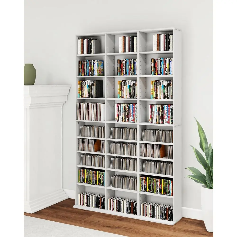 8-Tier Adjustable Media Storage Tower for DVDs, CDs, and Video Games - Ideal for Home and Office
8-Tier Adjustable Media Storage Tower for DVDs, CDs, and Video Games - Ideal for Home and Office