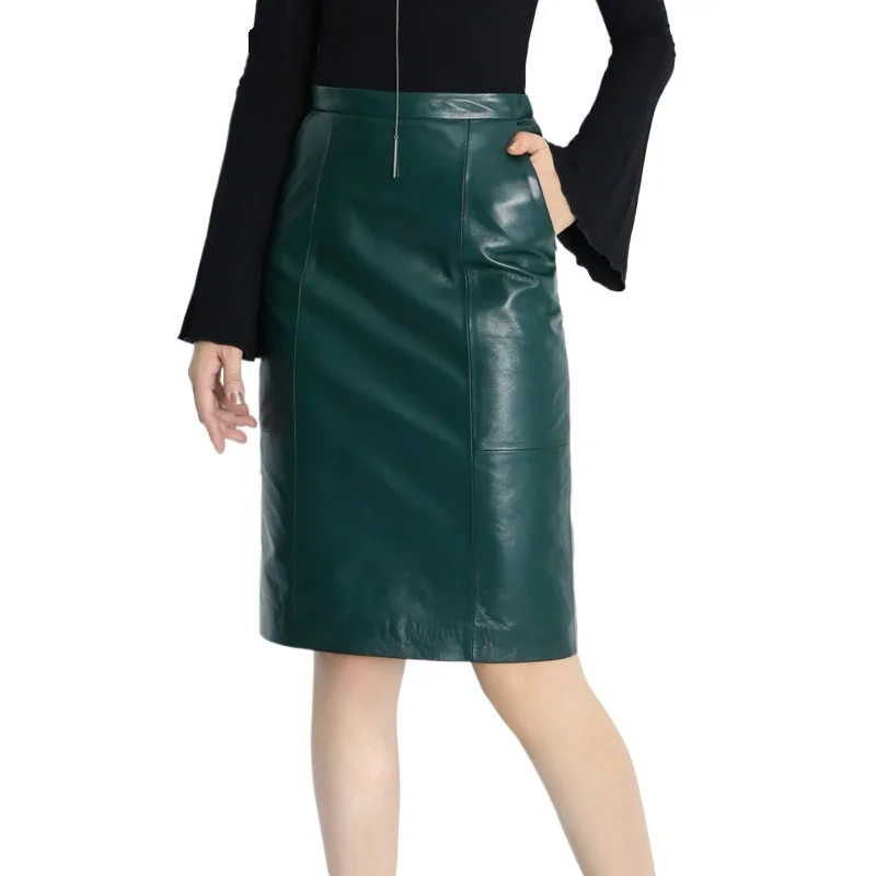 Spring Winter New OL Genuine Leather Midi Long Wrap Skirt Ladies Elegant Simple Dark Green/Black/Pink/Blue Sexy Jupe Mujer Saia
Spring Winter New OL Genuine Leather Midi Long Wrap Skirt Ladies Elegant Simple Dark Green/Black/Pink/Blue Sexy Jupe Mujer Saia