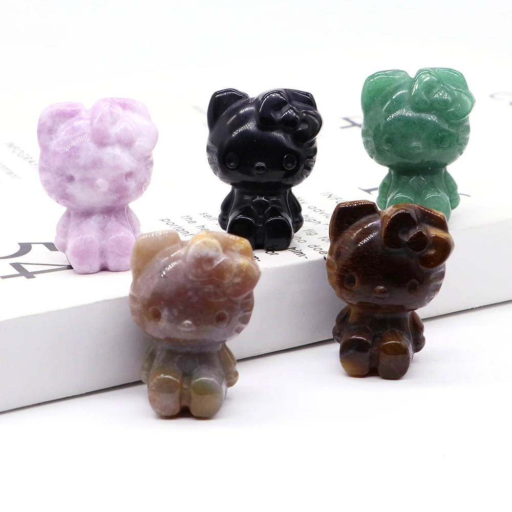 1.4" Cute Cartoon Cat Statue Natural Stone Reiki Healing Crystal Quartz Animal Figurine Home/Office Decor Childrens Gem Gifts
1.4" Cute Cartoon Cat Statue Natural Stone Reiki Healing Crystal Quartz Animal Figurine Home/Office Decor Childrens Gem Gifts