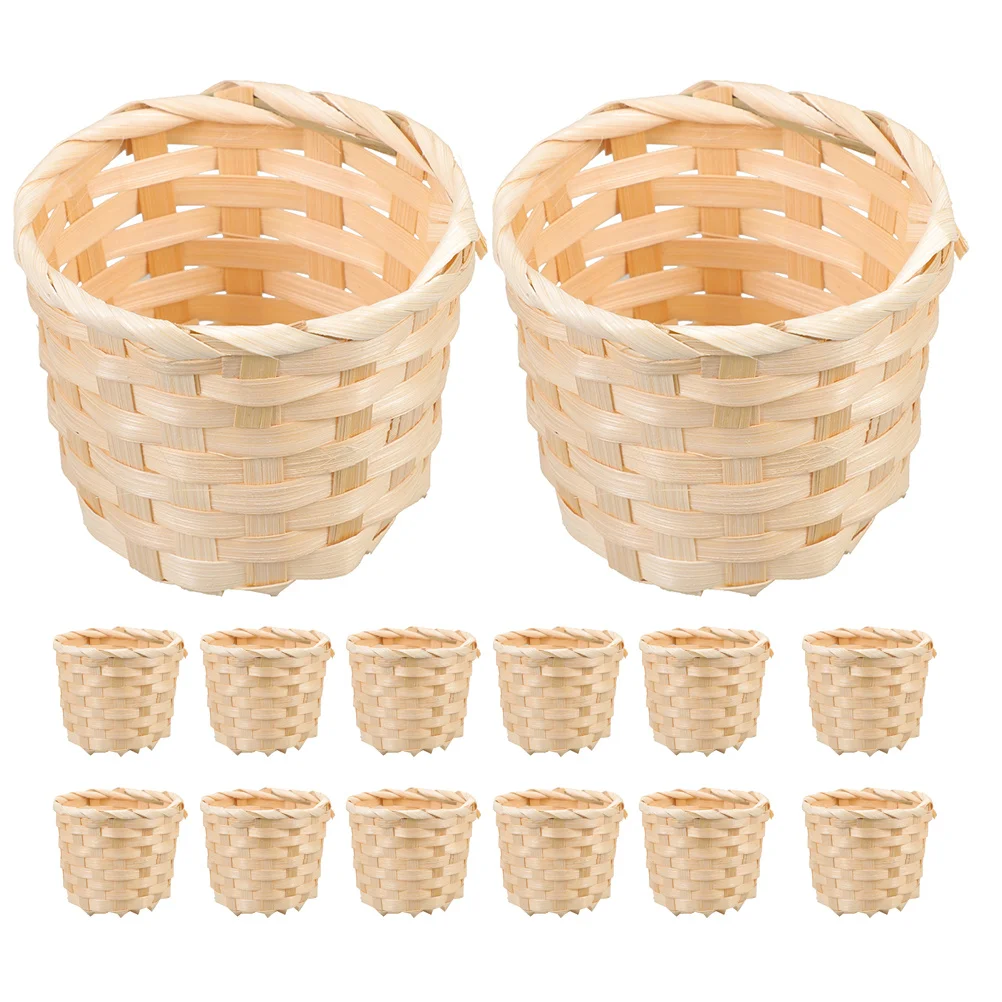 15Pcs Mini Bamboo Basket Handmade Rustic Woven Storage Organizer for Desktop Kitchen Fruit Sundries Mini Woven Basket
15Pcs Mini Bamboo Basket Handmade Rustic Woven Storage Organizer for Desktop Kitchen Fruit Sundries Mini Woven Basket