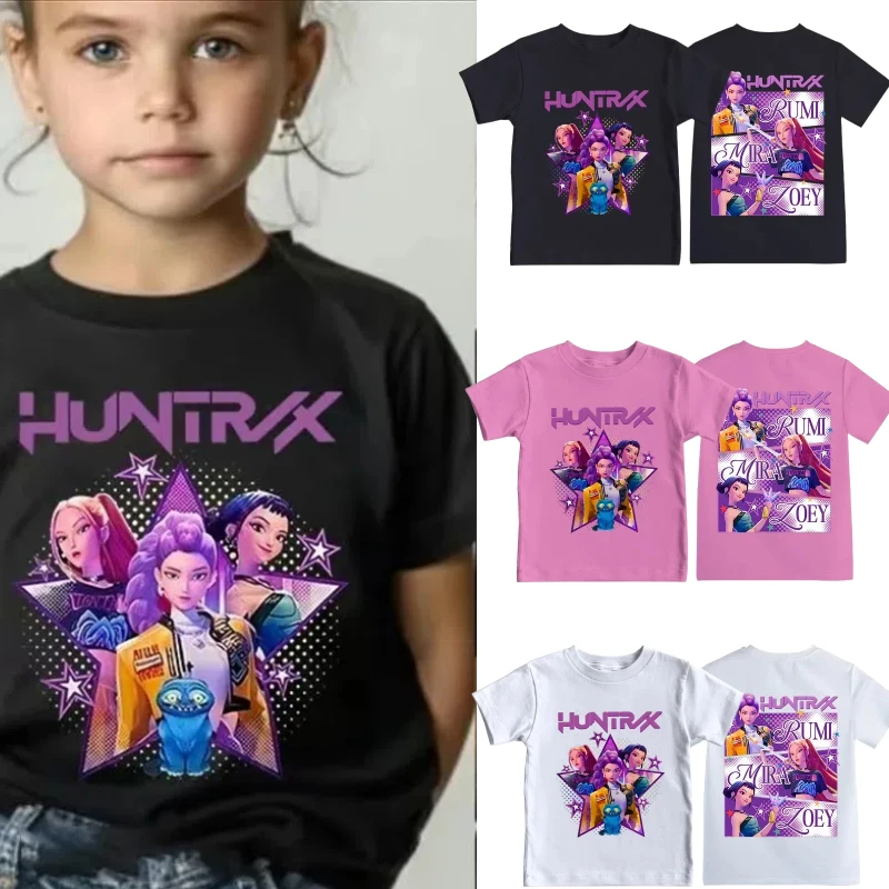 Anime Kpop Demon Hunters Round-neck Short Sleeve T-Shirt Casual Loose Children Top Cartoon Print Patterns for Kids Boys Girls
Anime Kpop Demon Hunters Round-neck Short Sleeve T-Shirt Casual Loose Children Top Cartoon Print Patterns for Kids Boys Girls
