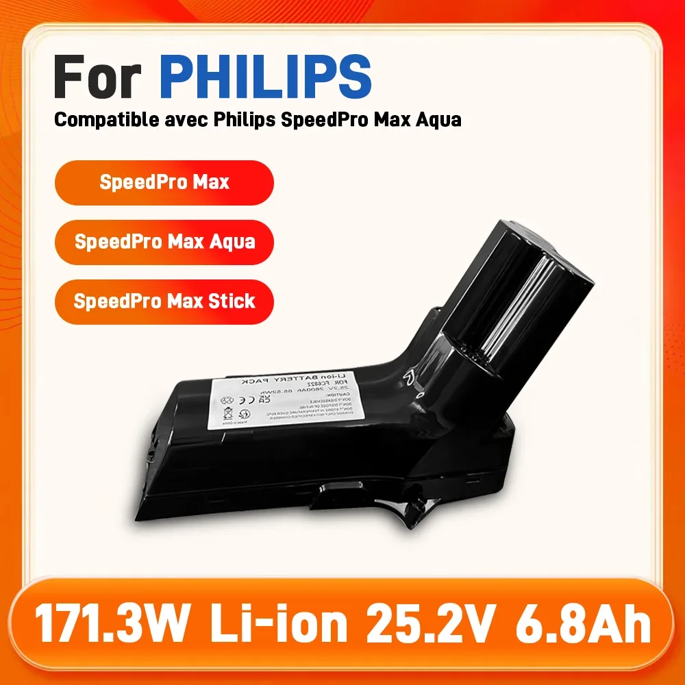 25.2V Replacement Battery For Philips SpeedPro Max Cordless Vacuum 7000 8000 Series Aqua Plus XC7057/01 XC8049/01 XC8057/011
25.2V Replacement Battery For Philips SpeedPro Max Cordless Vacuum 7000 8000 Series Aqua Plus XC7057/01 XC8049/01 XC8057/011