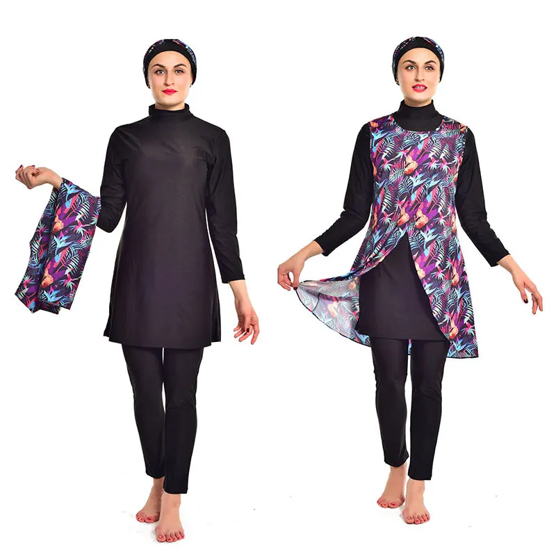 Burkini Femme 4pcs Hijab Printing Full Covered Swimwear Women Watersport Swimming Suits Bathers Fashion Beachwear Plus SizeS-6XL
Burkini Femme 4pcs Hijab Printing Full Covered Swimwear Women Watersport Swimming Suits Bathers Fashion Beachwear Plus SizeS-6XL