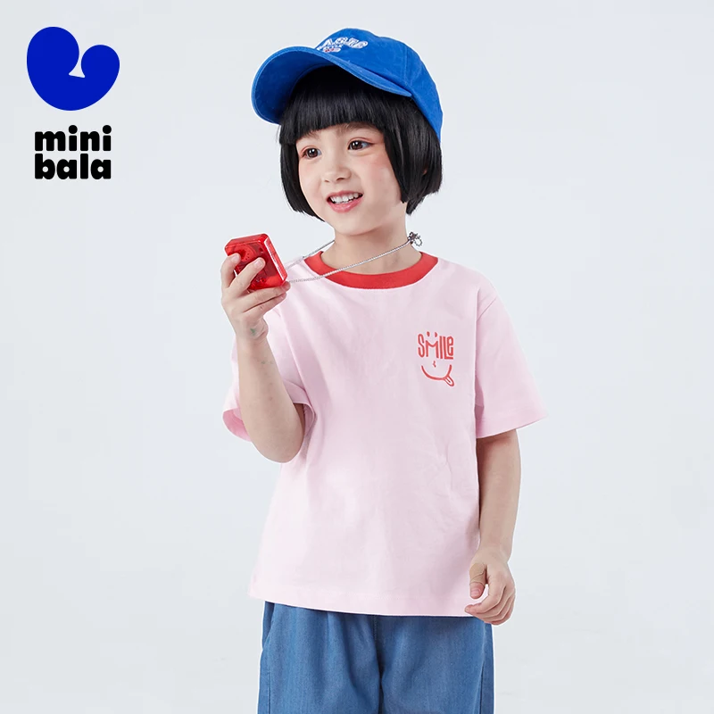 Mini Bala Kids Short Sleeve T-Shirt Summer Boys and Girls Color Block Striped Pure Cotton Tee for Casual Play
Mini Bala Kids Short Sleeve T-Shirt Summer Boys and Girls Color Block Striped Pure Cotton Tee for Casual Play