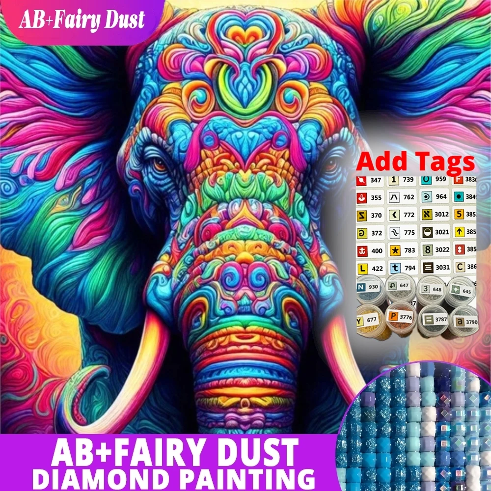 AB Fairy Dust New arrival Diamond Embroidery Elephant DIY Mosaic Animal Picture Rhinestones Beaded Painting Handicraft
AB Fairy Dust New arrival Diamond Embroidery Elephant DIY Mosaic Animal Picture Rhinestones Beaded Painting Handicraft