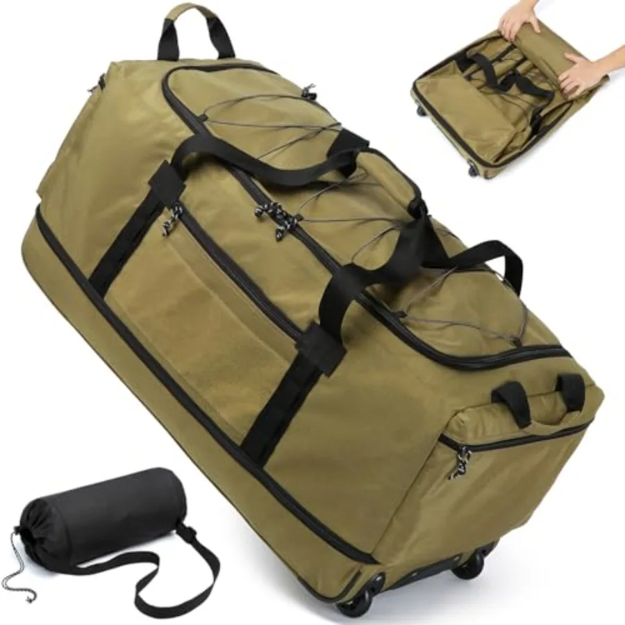 Extra Large Expandable Rolling Duffel Bag for Men Women 130-170L Heavy Duty Military Style with Wheels Foldable Carry On Luggag
Extra Large Expandable Rolling Duffel Bag for Men Women 130-170L Heavy Duty Military Style with Wheels Foldable Carry On Luggag