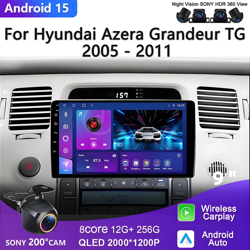 Android 15 Carplay Auto Car Radio For Hyundai Azera Grandeur TG 2005 - 2011 GPS Recorder Multimedia Player No 2din DVD HDR 5G
Android 15 Carplay Auto Car Radio For Hyundai Azera Grandeur TG 2005 - 2011 GPS Recorder Multimedia Player No 2din DVD HDR 5G